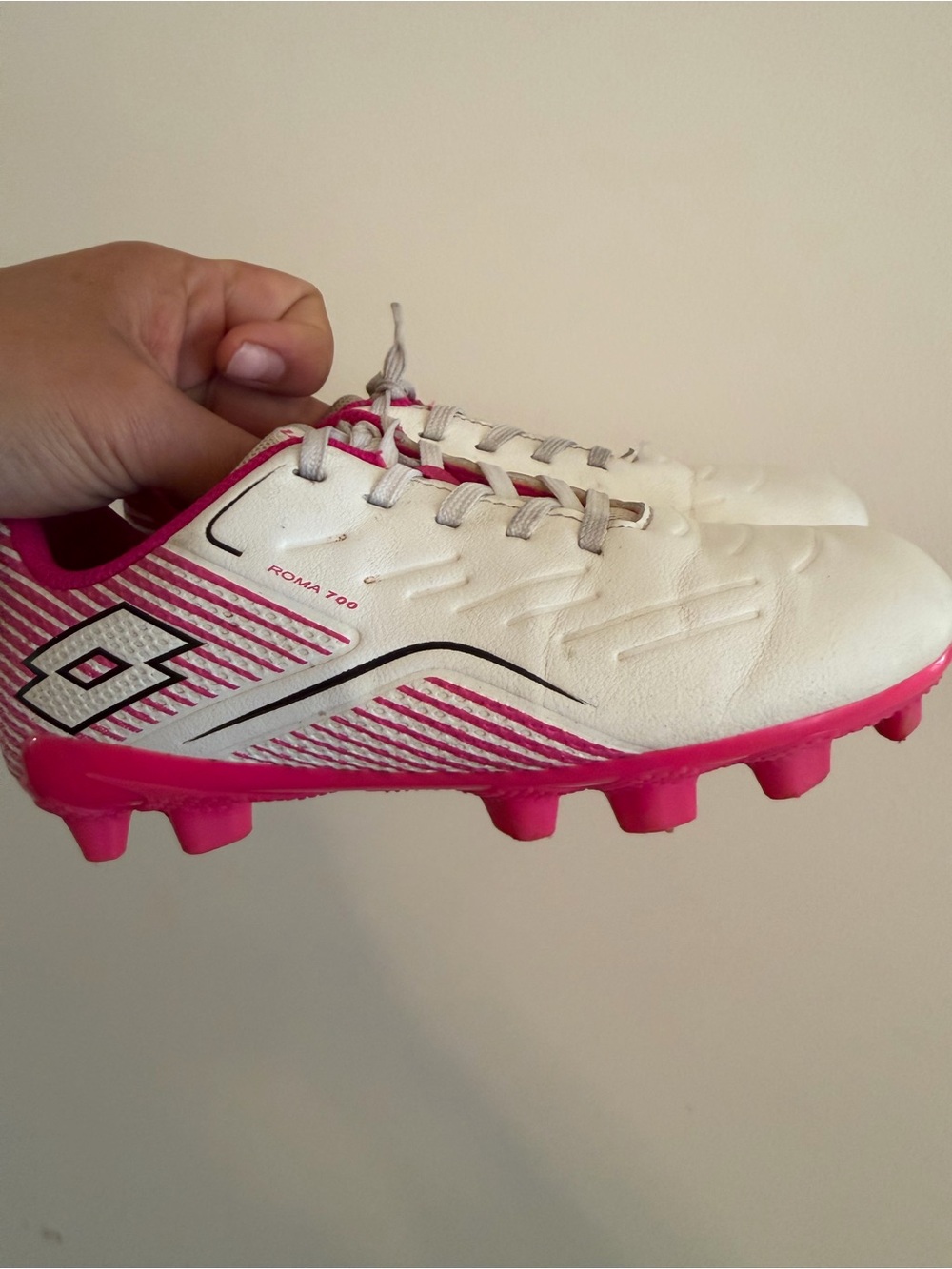 Girls white & Pink Athletic Sneakers/cleats - Picture 2 of 3